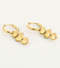 Triple heart oorbellen - goud