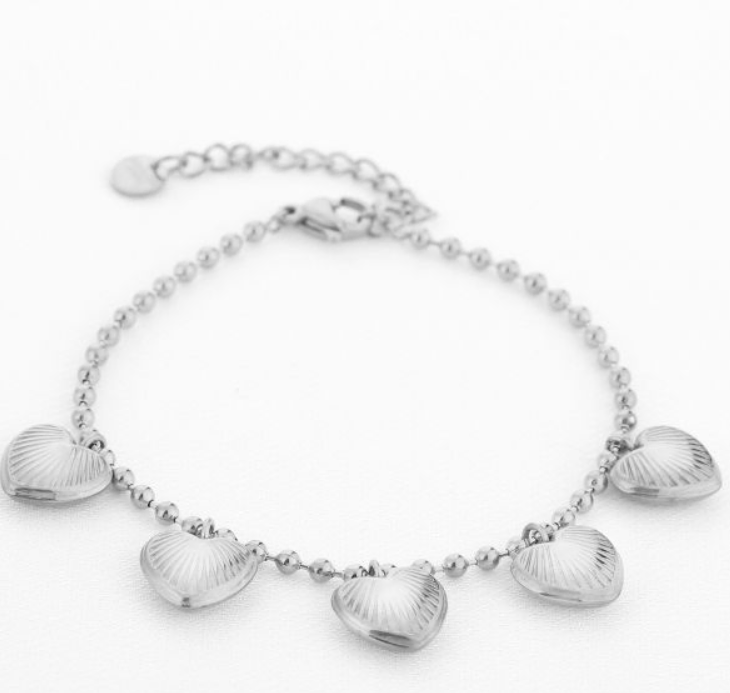 Harten armband - zilver