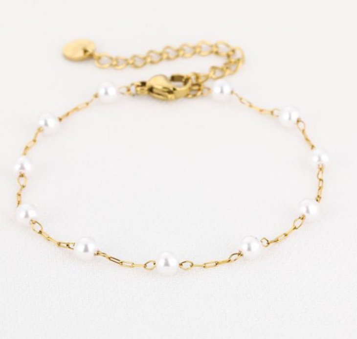 Parel armband - goud