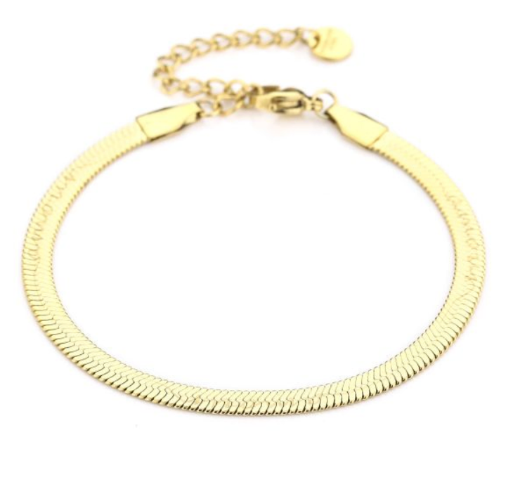 Snake armband amour - goud
