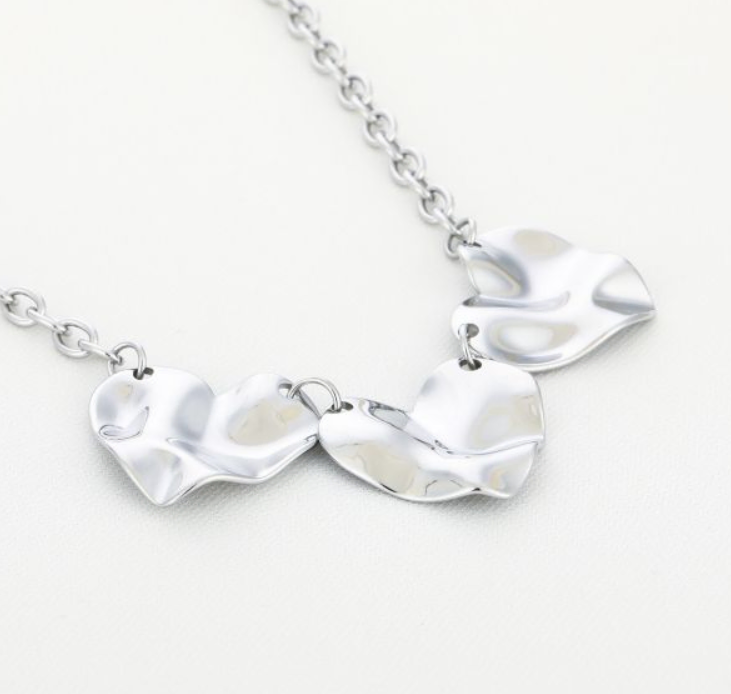 Triple heart ketting - zilver